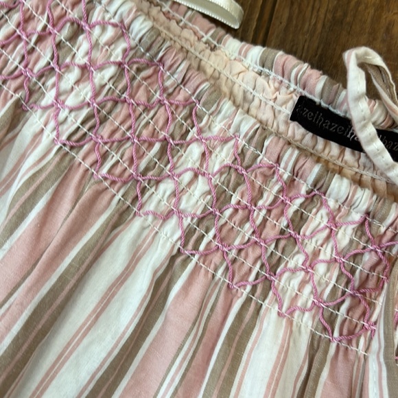 Hazel Anthropologie cotton scarf style embroidered skirt smocking - Picture 6 of 8